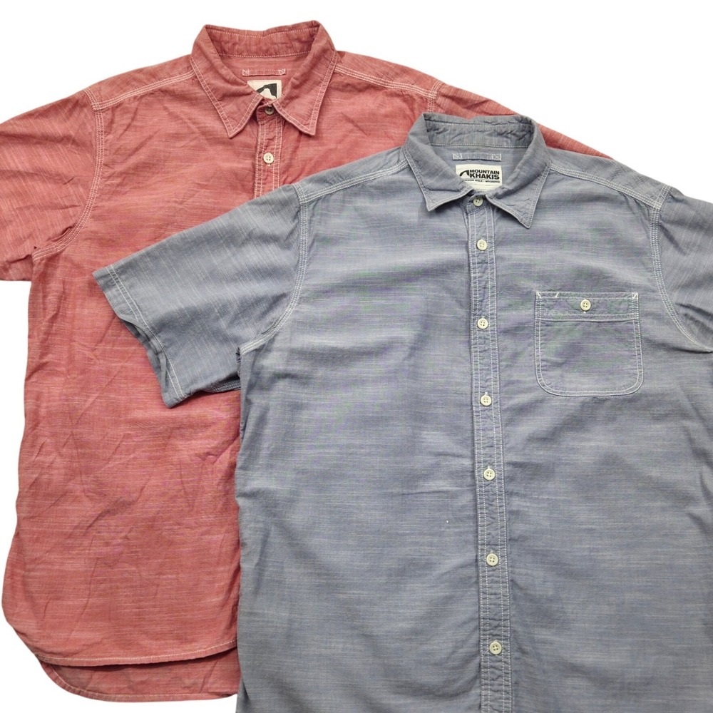 Lot of 2 Mountain Khakis Short Sleeve Button Up‎ Shirt Casual Men Medium